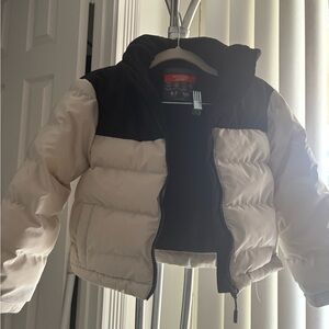 Primark Black and Cream Kids Puffer Jacket